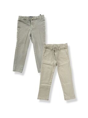 2 Pk Girls Uniform Skinny Khaki Pants Set Size 6